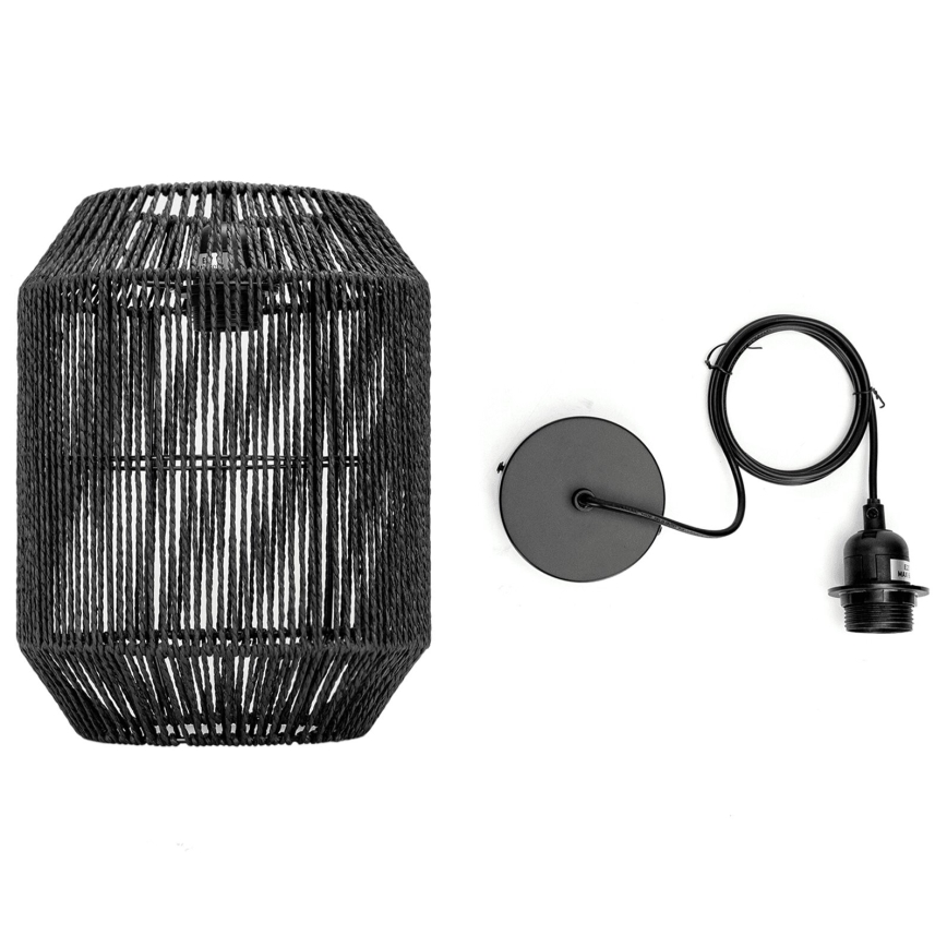 Aigostar - pakaramais gaismeklis ar vadu 1xE27/60W/230V melns, diam. 23 cm