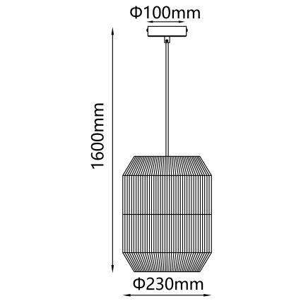 Aigostar - pakaramais gaismeklis ar vadu 1xE27/60W/230V melns, diam. 23 cm