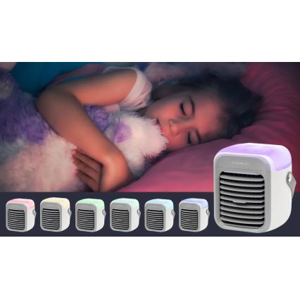 Aigostar - Pārnēsājama air cooler 8W/5V balta