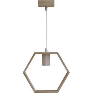 Aigostar - Piekaramā lampa uz vada 1xE27/60W/230V bēša