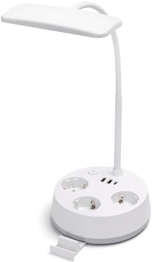 Aigostar - regulējama LED galda lampa ar kontaktligzdām un USB LED/4,6W/230V 3000/4000/6500K balta