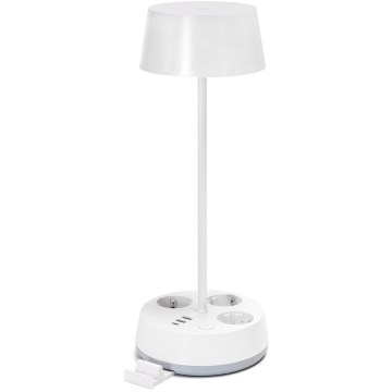 Aigostar - Regulējama LED galda lampa ar kontaktligzdām un USB LED/4,6W/230V 3000/4000/6500K balta