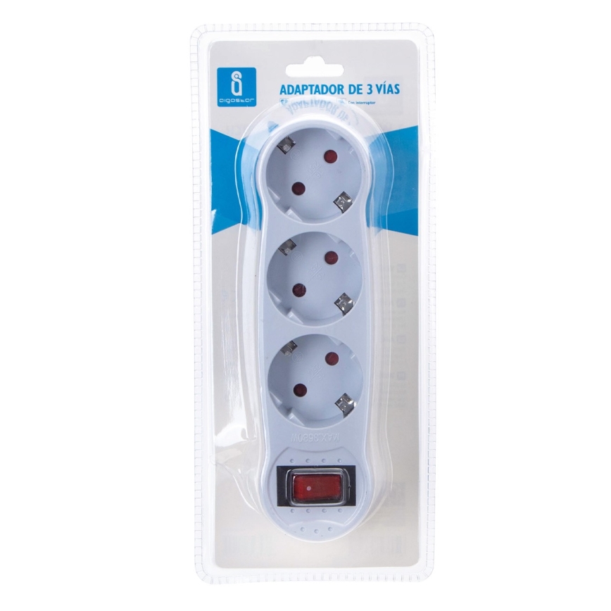 Aigostar - Sadalāmas kontaktligzdas ar slēdzi 3x16A/230V SCHUKO