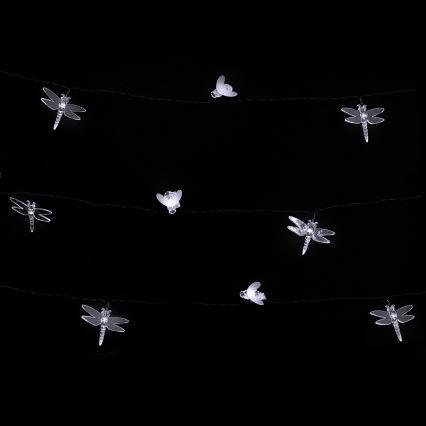 Aigostar - LED saules dekoratīvā virtene, 50 LED, 8 gaismas režīmi, 10 m, 800 mAh, IP65, auksti balta