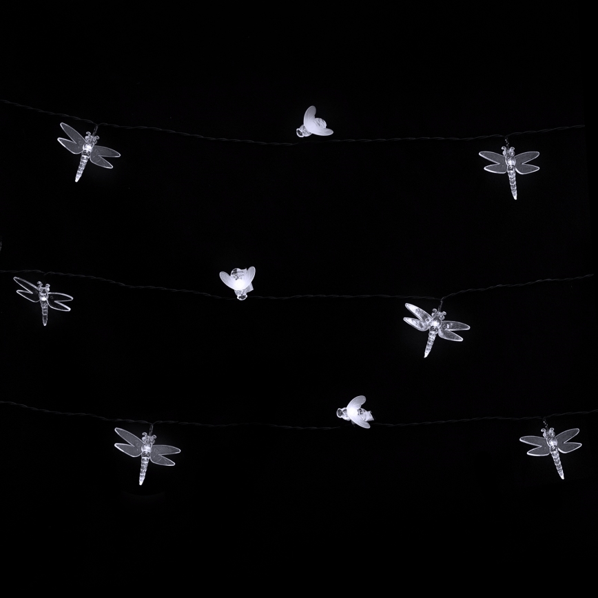 Aigostar - LED saules dekoratīvā virtene, 50 LED, 8 gaismas režīmi, 10 m, 800 mAh, IP65, auksti balta