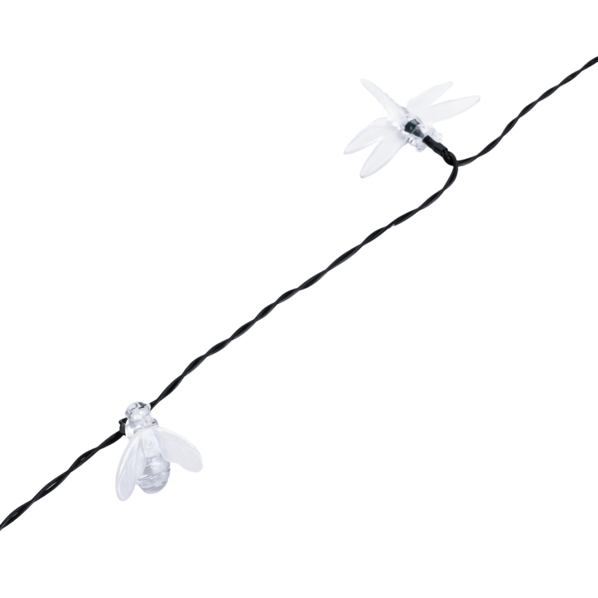 Aigostar - LED saules dekoratīvā virtene, 50 LED, 8 gaismas režīmi, 10 m, 800 mAh, IP65, auksti balta