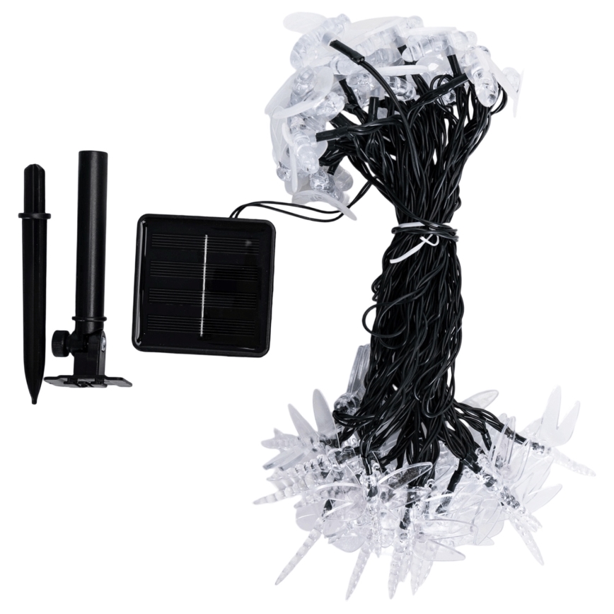 Aigostar - LED saules dekoratīvā virtene 50 LED/8 funkcijas 10 m 800 mAh IP65 auksti balta