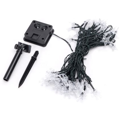 Aigostar - LED saules virtene 50 LED/8 funkcijas 12 m 800 mAh IP65 silti balta