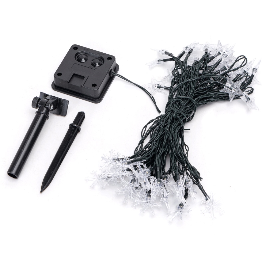 Aigostar - LED saules virtene 50 LED/8 funkcijas 12 m 800 mAh IP65 silti balta