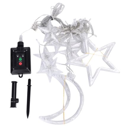 Aigostar - Saules darbināma LED Ziemassvētku virtene 120xLED/8 funkcijas 3x0,6m 500 mAh IP65 auksti balta