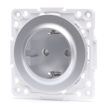 Aigostar - Sienas SCHUKO kontaktligzda bez rāmja 250V/16A sudraba