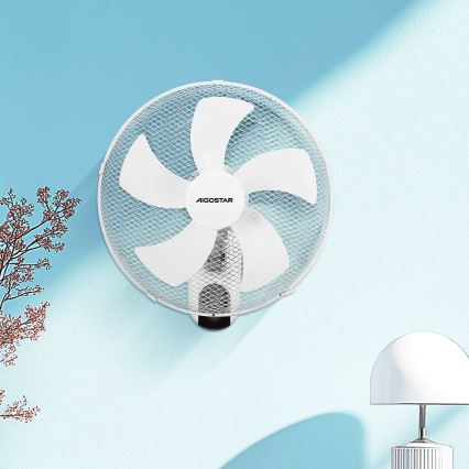 Aigostar -  Sienas ventilators 45W/230V balta + tālvadības pults