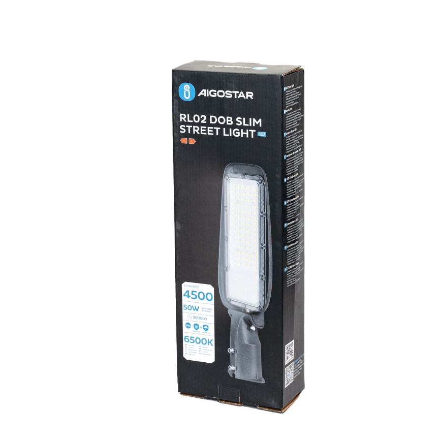 Aigostar - SLIM ielas LED lampa 50W/230V 6500K IP65