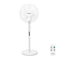Aigostar - Statīva ventilators 60W/230V balta + tālvadības pults