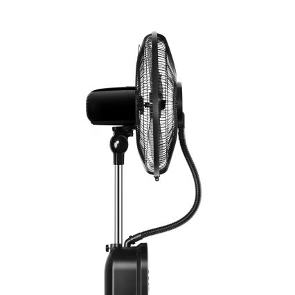 Aigostar - Statīva ventilators ar miglas efektu 95W/230V melna/pelēka + tālvadības pults
