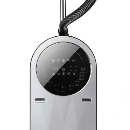 Aigostar - Statīva ventilators ar miglas efektu 95W/230V melna/pelēka + tālvadības pults
