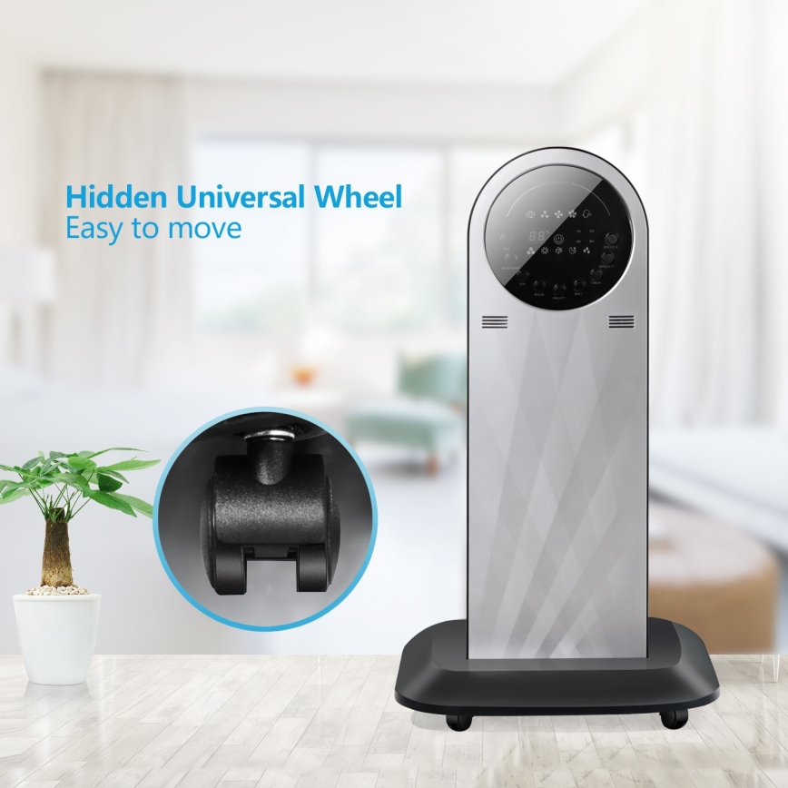 Aigostar - Statīva ventilators ar miglas efektu MIST 95W/230V + tālvadības pults