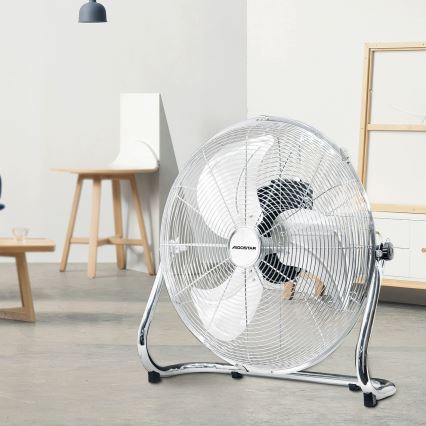 Aigostar - Grīdas ventilators 100W/230V Ø 54 cm spīdīga hroma apdare