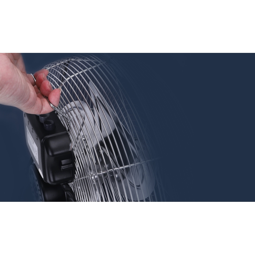 Aigostar - Grīdas ventilators 100W/230V Ø 54 cm spīdīga hroma apdare