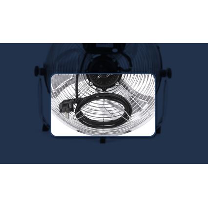 Aigostar - Grīdas ventilators 100W/230V Ø 54 cm spīdīga hroma apdare