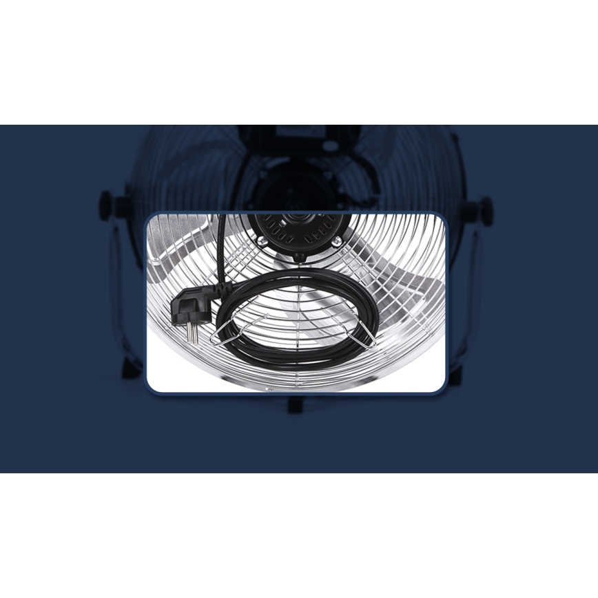 Aigostar - Grīdas ventilators 100W/230V Ø 54 cm spīdīga hroma apdare
