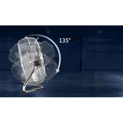 Aigostar - Grīdas ventilators 100W/230V Ø 54 cm spīdīga hroma apdare