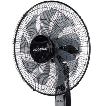 Aigostar - Stāvošais ventilators 60W/230V 130 cm melns + tālvadības pults