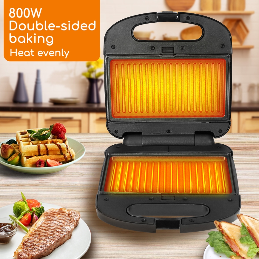 Aigostar - Sviestmaižu pagatavošanas ierīce 800W/230V melna