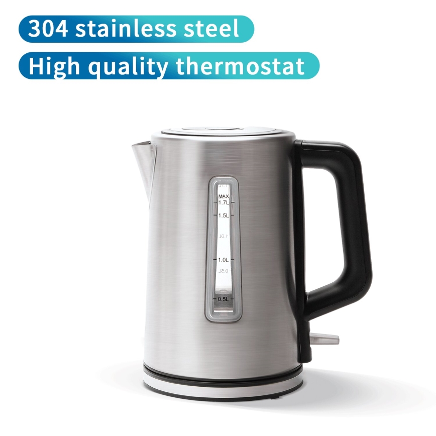 Aigostar - Tējkanna 1,7l 2200W/230V hroms