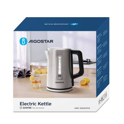 Aigostar - Tējkanna 1,7l 2200W/230V hroms