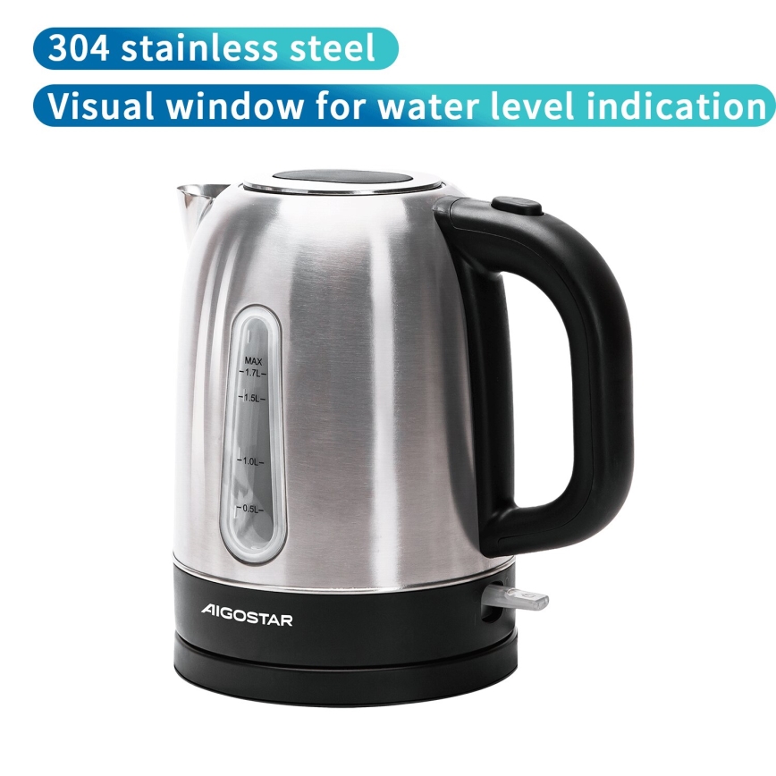 Aigostar - Tējkanna 1,7l 2200W/230V hroms