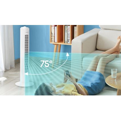 Aigostar - Torņa ventilators 45W/230V balta