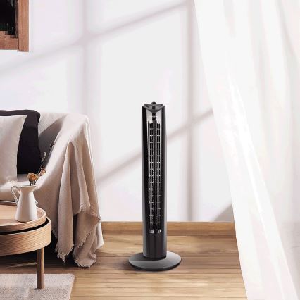 Aigostar - Torņa ventilators 45W/230V melna