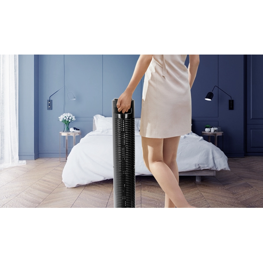 Aigostar - Torņa ventilators 45W/230V melna