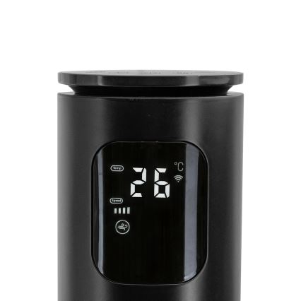 Aigostar - Torņa ventilators 50W/230V melna Wi-Fi + tālvadības pults