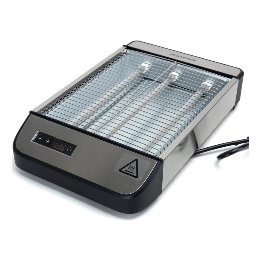 Aigostar - Tosteris 840-1000W/230V matēts hroms