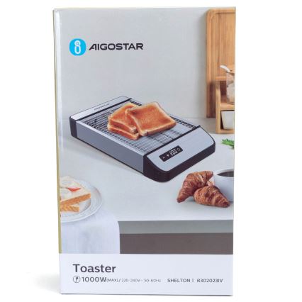 Aigostar - Tosteris 840-1000W/230V matēts hroms