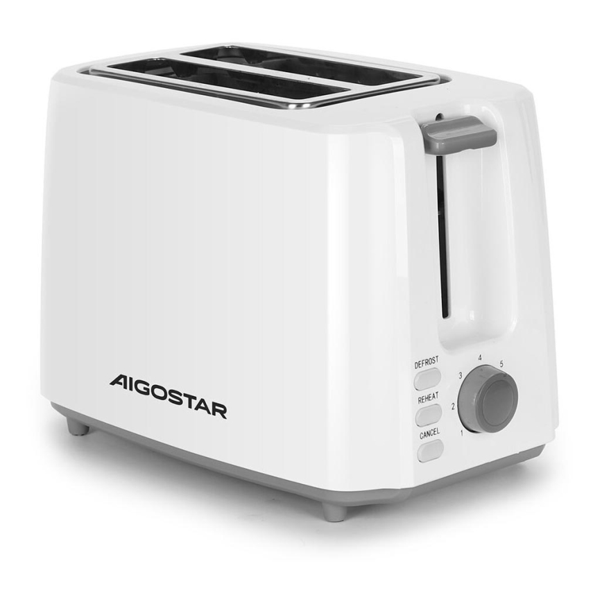 Aigostar - Tosteris ar divām atverēm 750W/230V balta