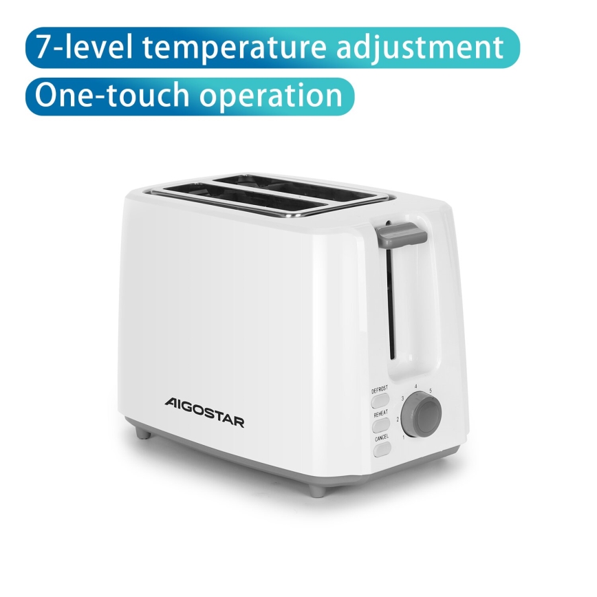 Aigostar - Tosteris ar divām atverēm 750W/230V balta