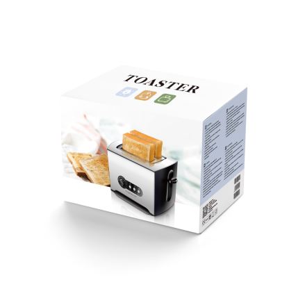 Aigostar - Tosteris ar divām atverēm 900W/230V hroms
