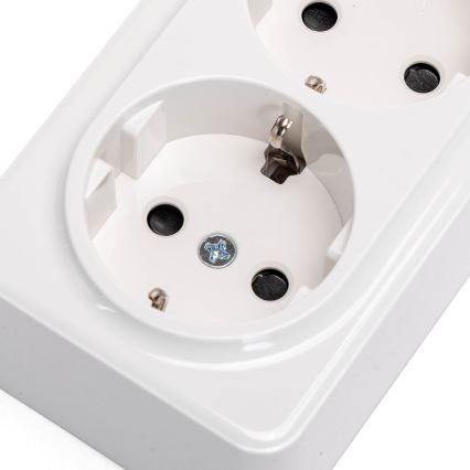 Aigostar - trīskārša sienas SCHUKO kontaktligzda 250V, balta