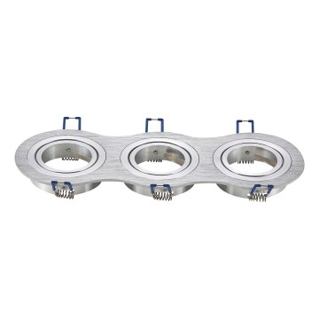 Aigostar - Trīskāršs rāmis iebūvējamam GU10 gaismeklim 25,5x9,1 cm matēts hroms