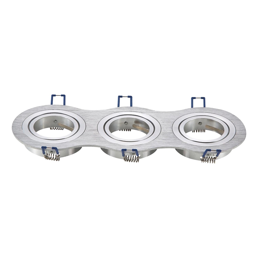 Aigostar - Trīskāršs rāmis iebūvējamam GU10 gaismeklim 25,5x9,1 cm matēts hroms