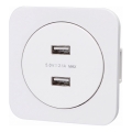 Aigostar - USB barošanas kontaktligzda ar rāmi 2x USB-A balta