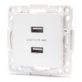 Aigostar - USB strāvas kontaktligzda bez rāmja 2x USB-A balta