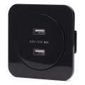 Aigostar - USB strāvas rozete ar rāmīti 2x USB-A melna