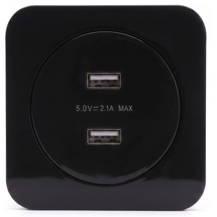 Aigostar - USB strāvas rozete ar rāmīti 2x USB-A melna