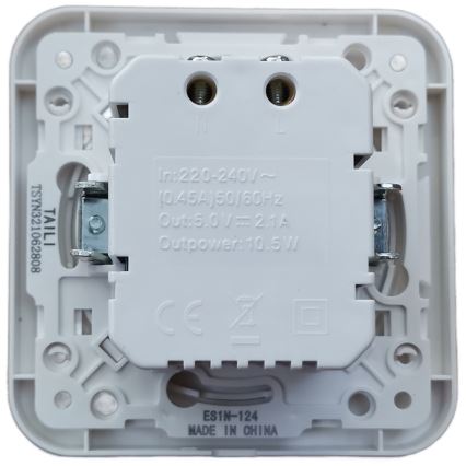 Aigostar - USB uzlādes kontaktligzda ar rāmīti 2x USB-A balta