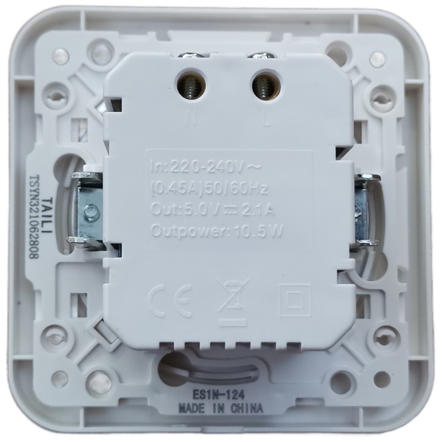 Aigostar - USB uzlādes kontaktligzda ar rāmīti 2x USB-A balta