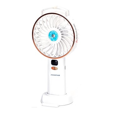 Aigostar - Uzlādējamais kabatas ventilators 5W/5V 2400mAh USB balts